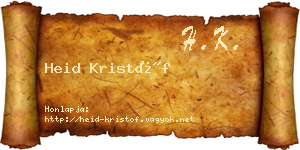 Heid Kristóf névjegykártya